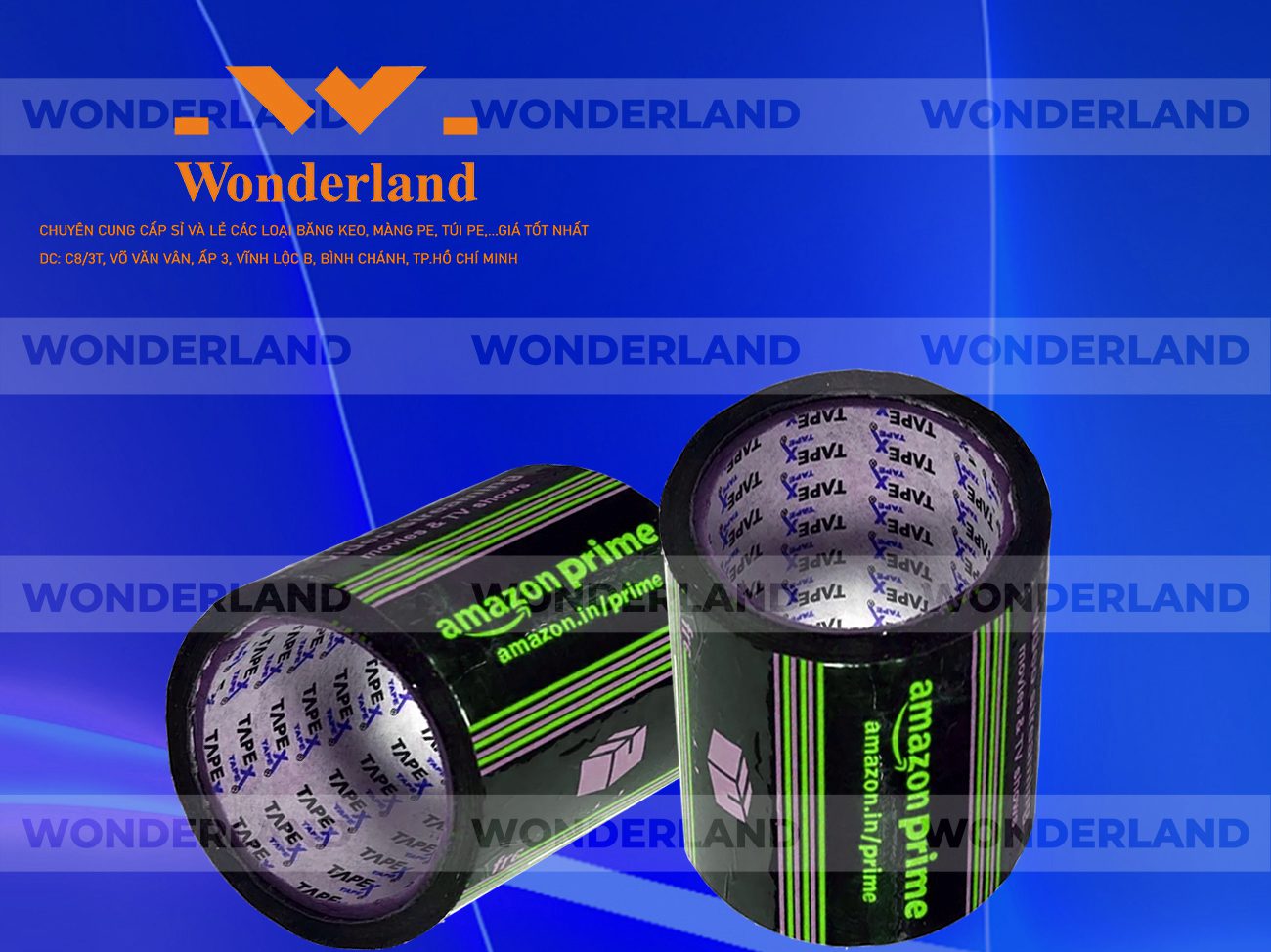 BĂNG KEO IN LOGO SIZE 95MM WONDERLAND CHẤT LƯỢNG CAO