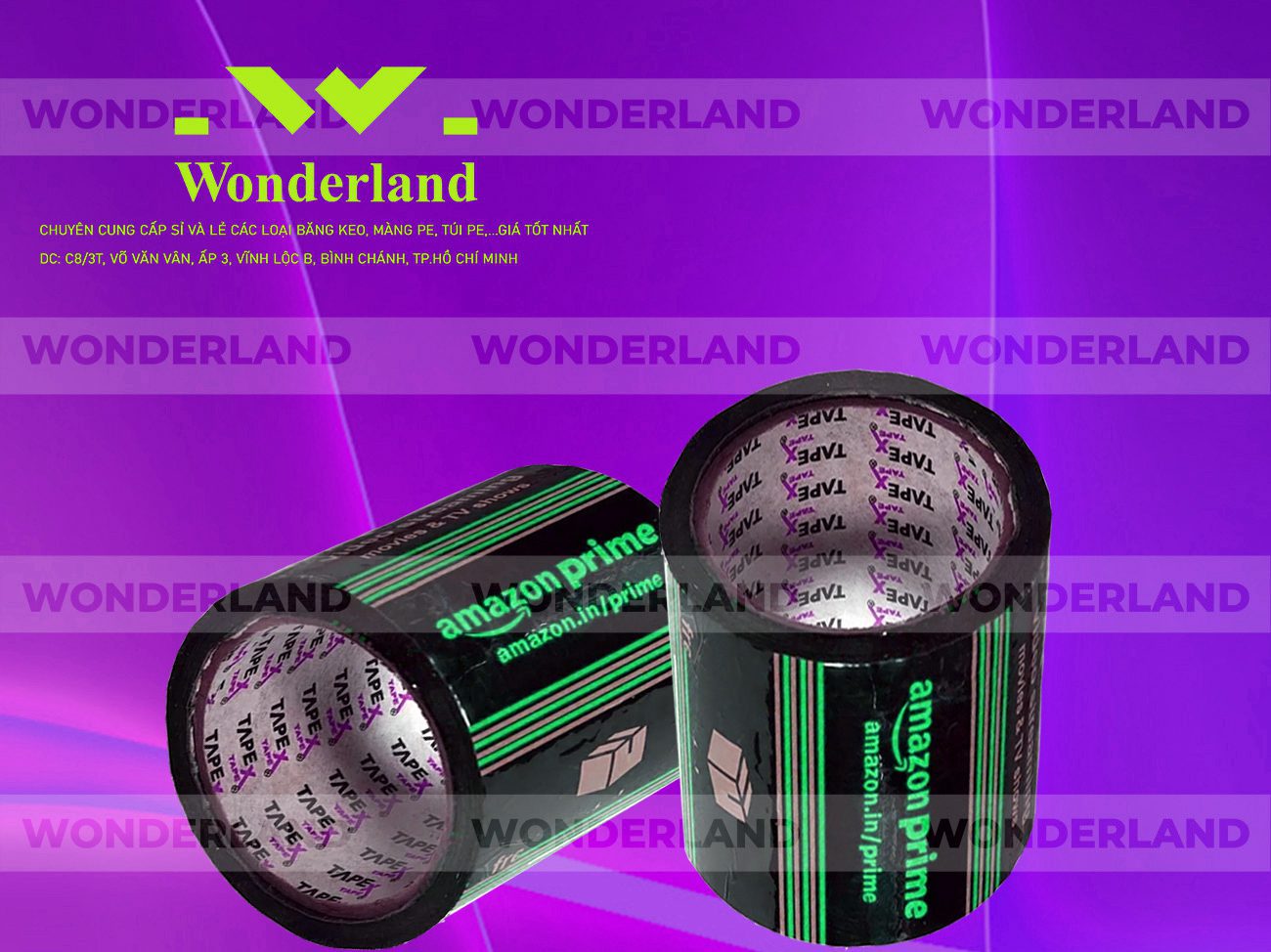 BĂNG KEO IN LOGO SIZE 95MM WONDERLAND CHẤT LƯỢNG TỐT