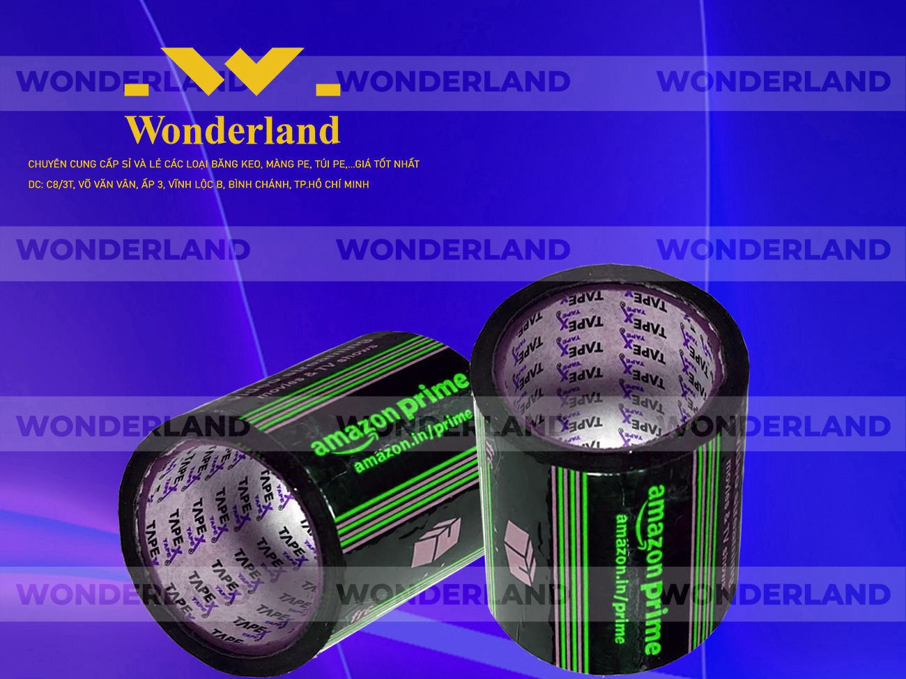 BĂNG KEO IN LOGO SIZE 95MM WONDERLAND CHẤT LƯỢNG