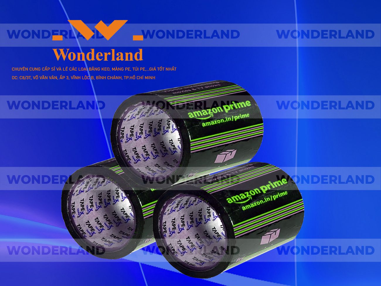 BĂNG KEO IN LOGO SIZE 95MM WONDERLAND GIÁ SỈ TỐT NHẤT