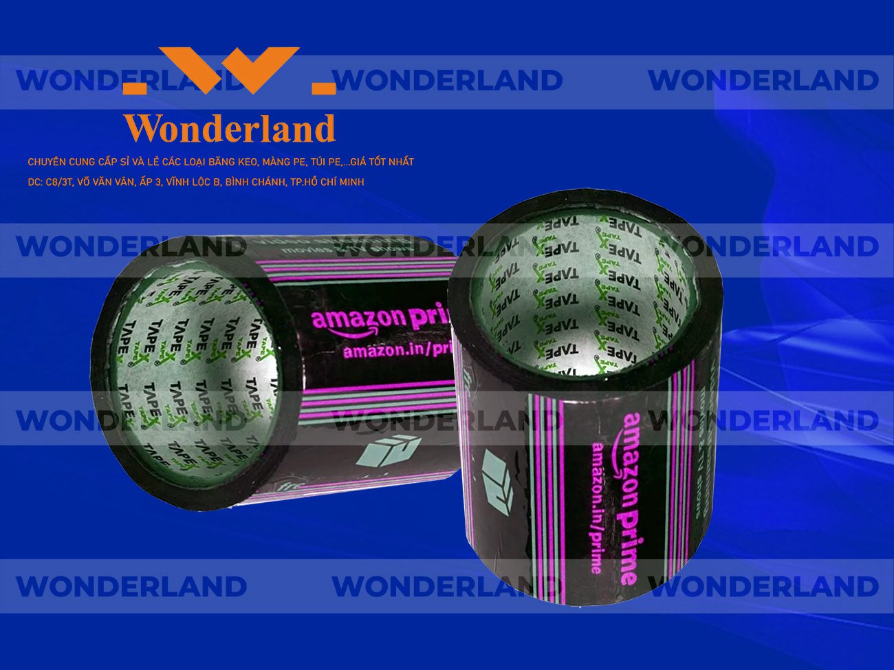 BĂNG KEO IN LOGO SIZE 97MM WONDERLAND GIÁ SỈ TỐT NHẤT
