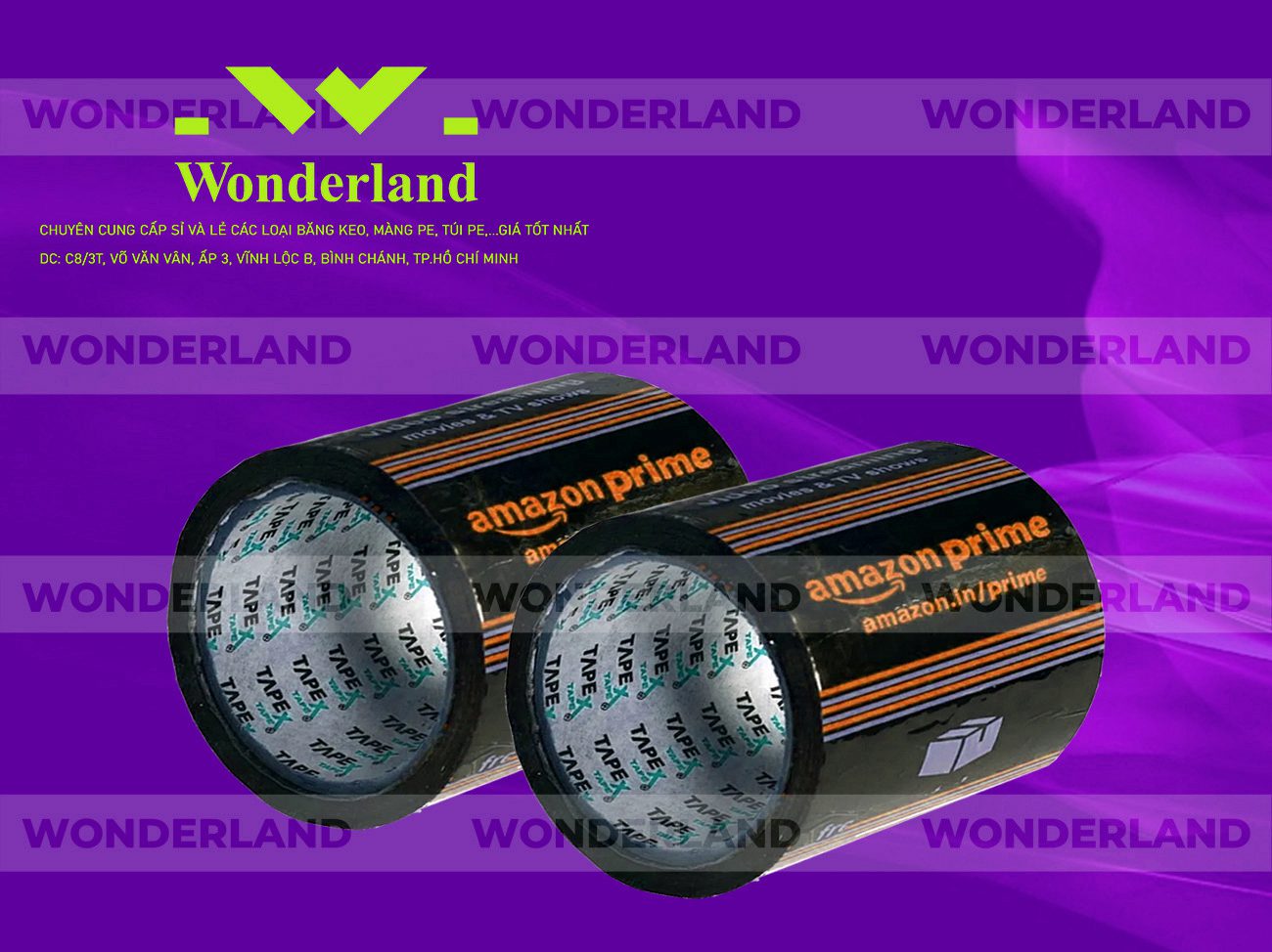 BĂNG KEO IN LOGO SIZE 99MM WONDERLAND CHẤT LƯỢNG TỐT
