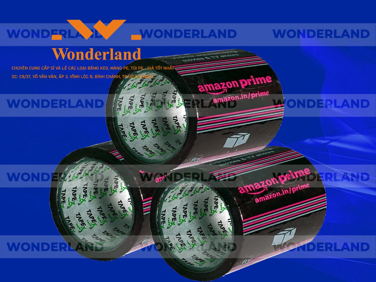 BĂNG KEO IN LOGO SIZE 99MM WONDERLAND GIÁ SỈ TỐT NHẤT