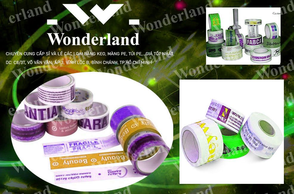 BĂNG KEO IN LOGO SIZE 28MM WONDERLAND GIÁ TỐT NHẤT