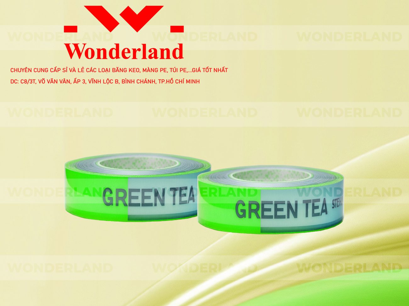 BĂNG KEO IN CHỮ SIZE 19MM WONDERLAND CHẤT LƯỢNG