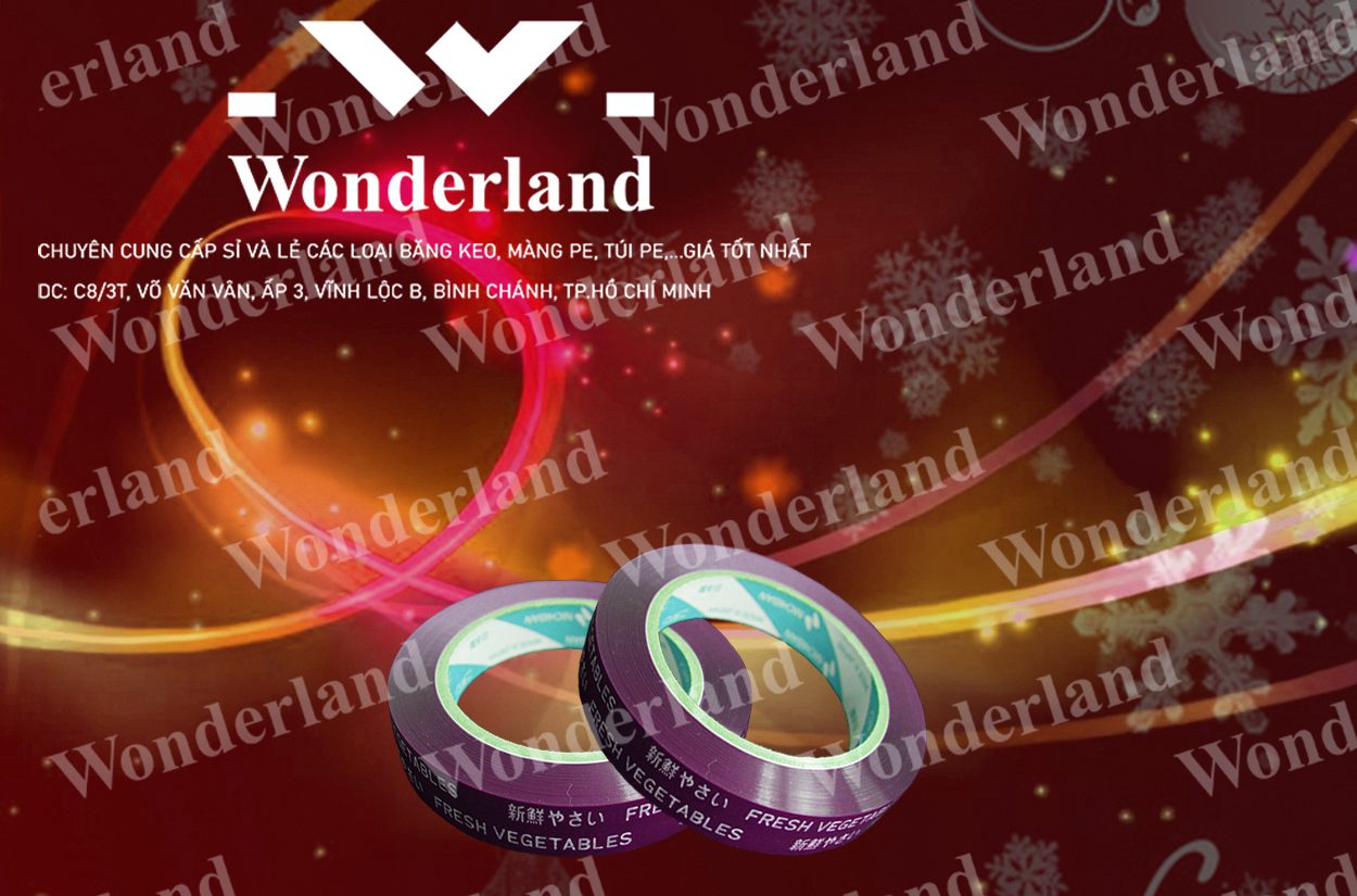 BĂNG KEO IN SIZE 19MM WONDERLAND CHẤT LƯỢNG CAO