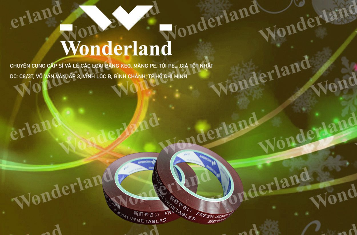 BĂNG KEO IN SIZE 19MM WONDERLAND CHẤT LƯỢNG TỐT NHẤT
