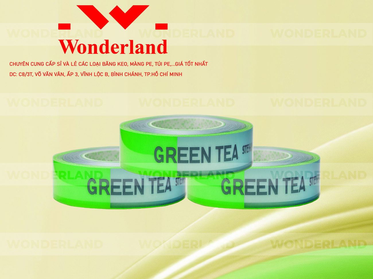 BĂNG KEO IN CHỮ SIZE 19MM WONDERLAND GIÁ RẺ NHẤT