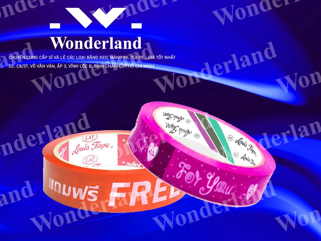 BĂNG KEO IN SIZE 20MM WONDERLAND CHẤT LƯỢNG TỐT