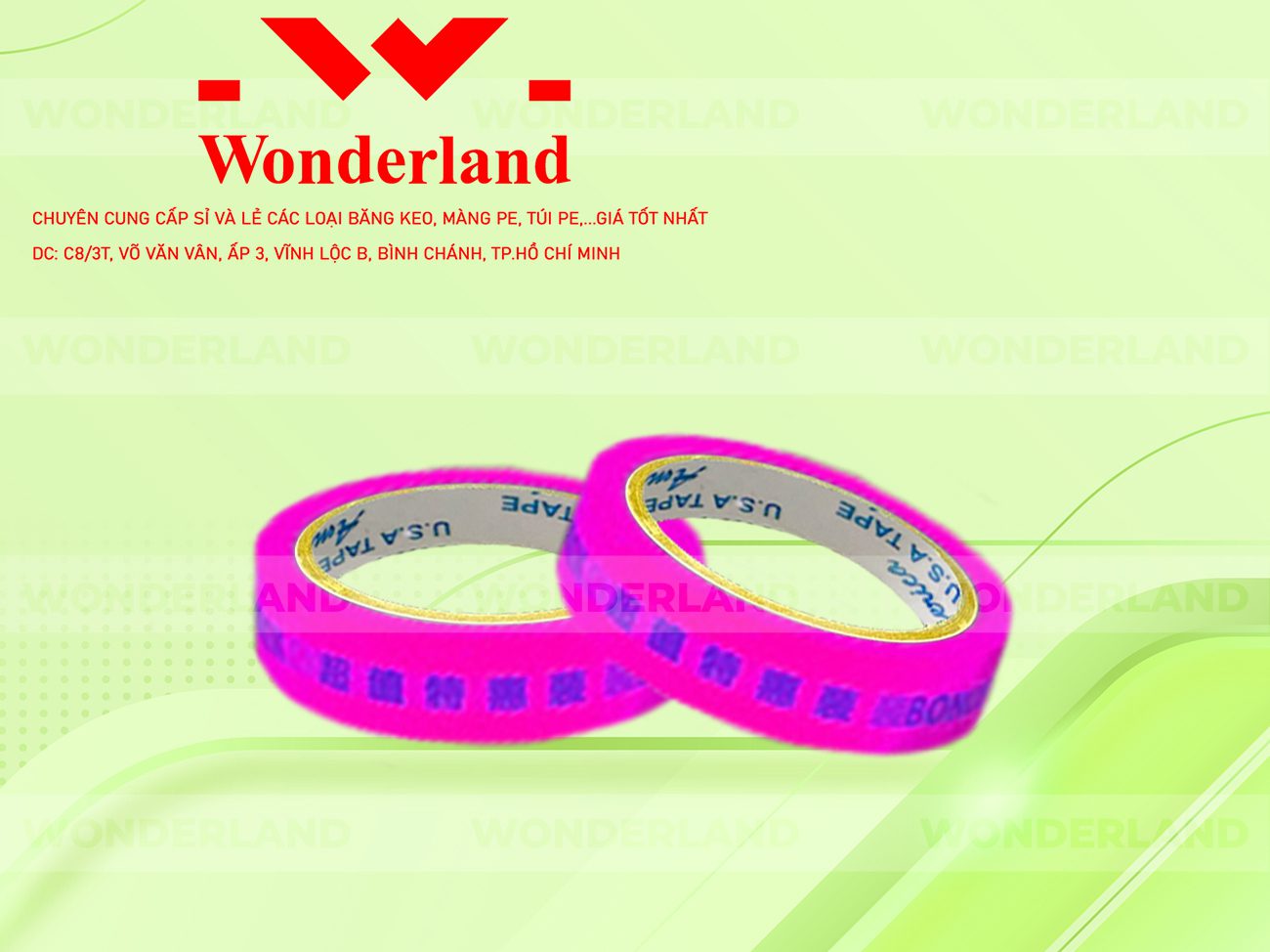 BĂNG KEO IN SIZE 21MM WONDERLAND CHẤT LƯỢNG