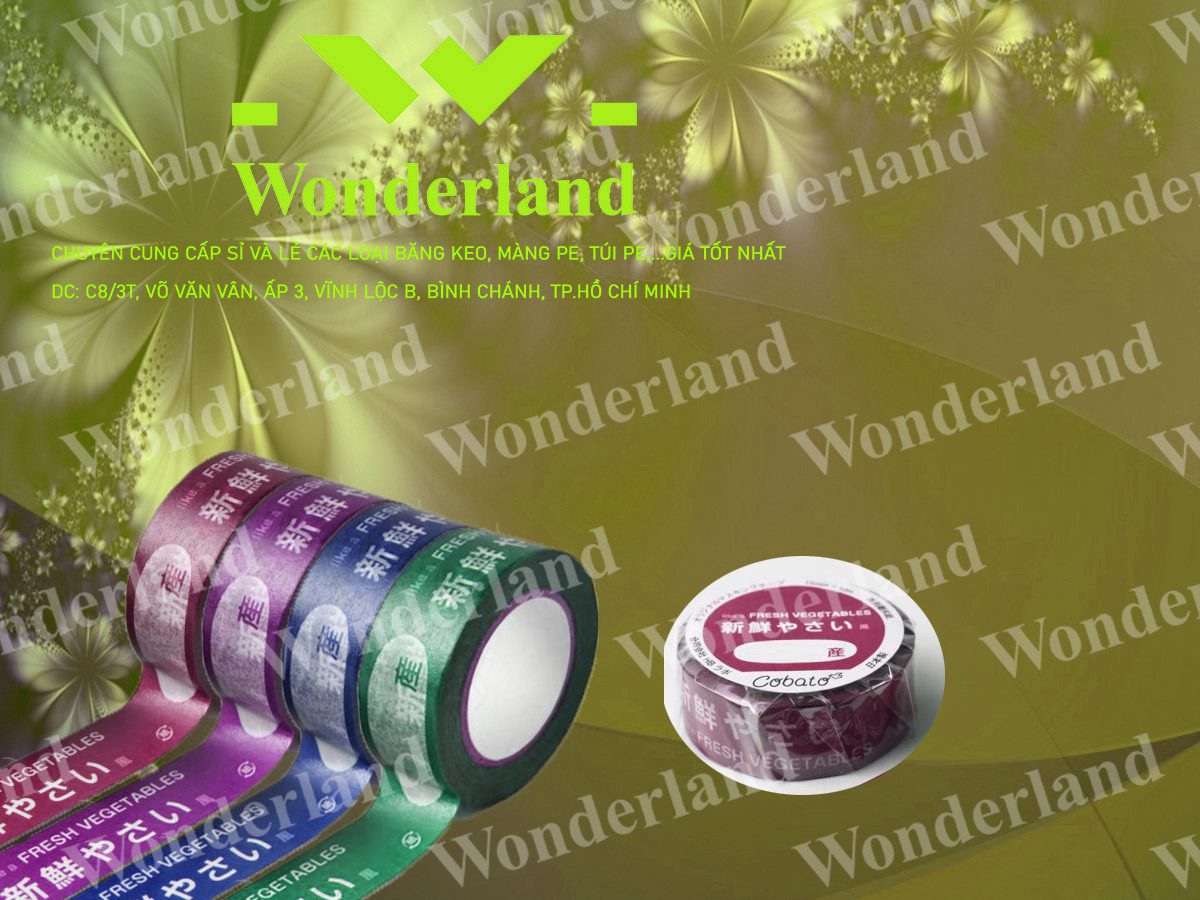 BĂNG KEO IN SIZE 22MM WONDERLAND CHẤT LƯỢNG TỐT