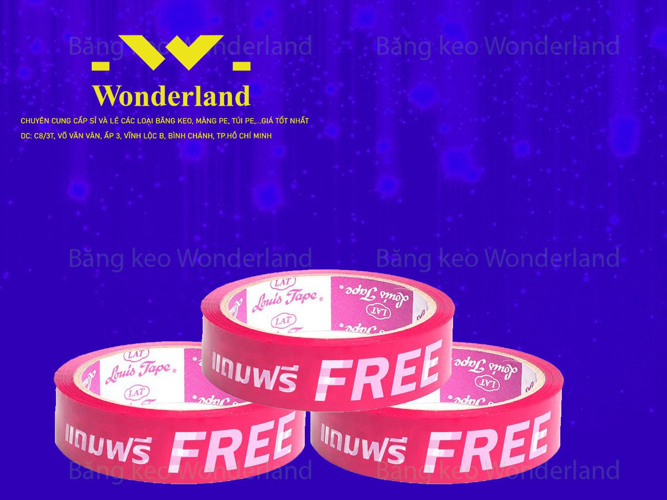 BĂNG KEO IN SIZE 23MM WONDERLAND CHẤT LƯỢNG TỐT NHẤT