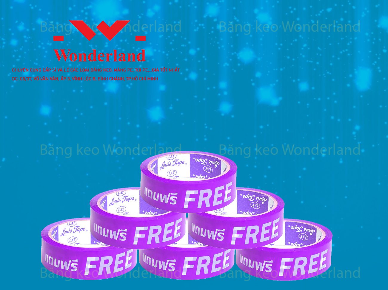 BĂNG KEO IN SIZE 23MM WONDERLAND GIÁ SỈ TỐT NHẤT