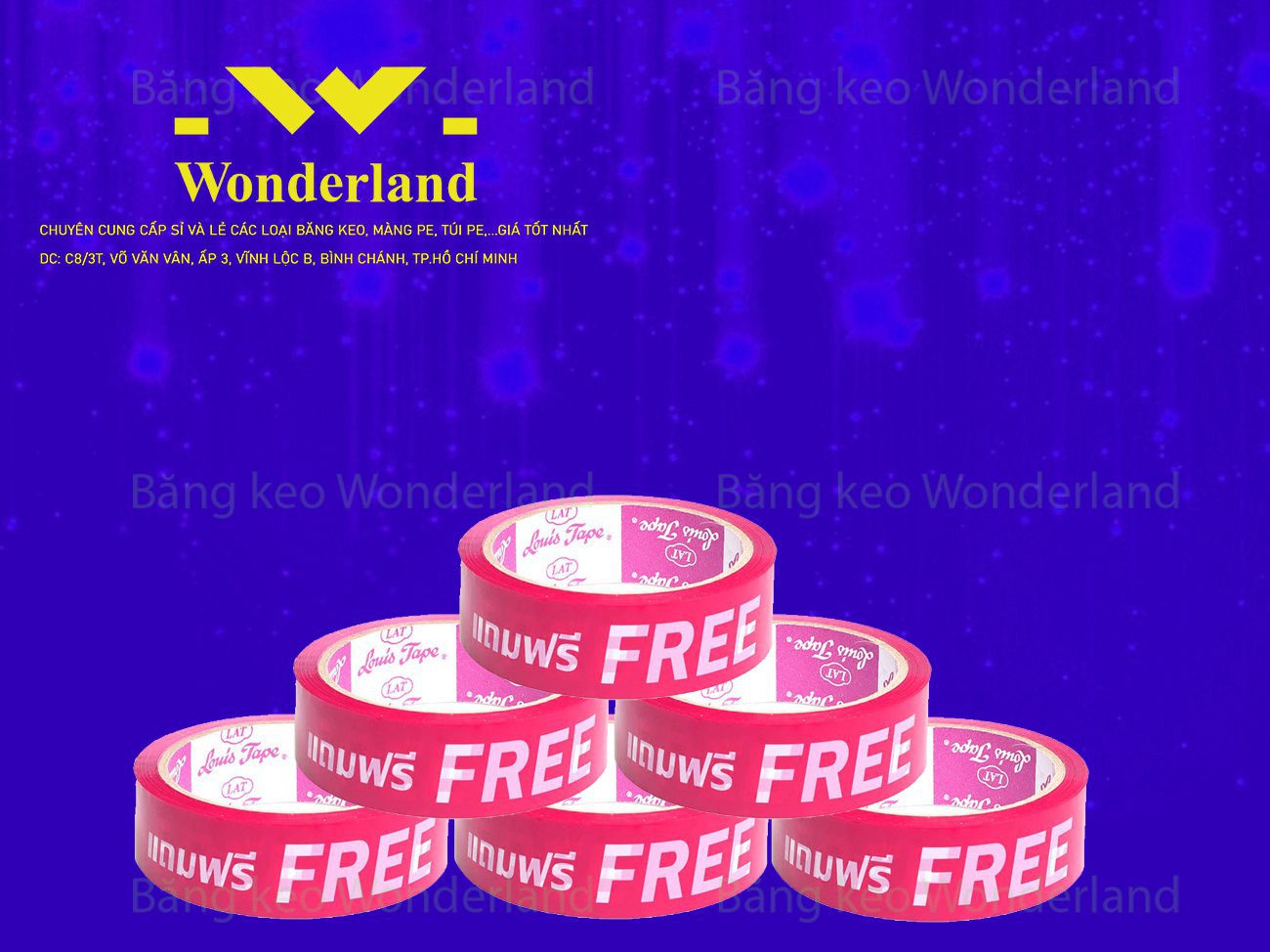BĂNG KEO IN SIZE 23MM WONDERLAND GIÁ TỐT
