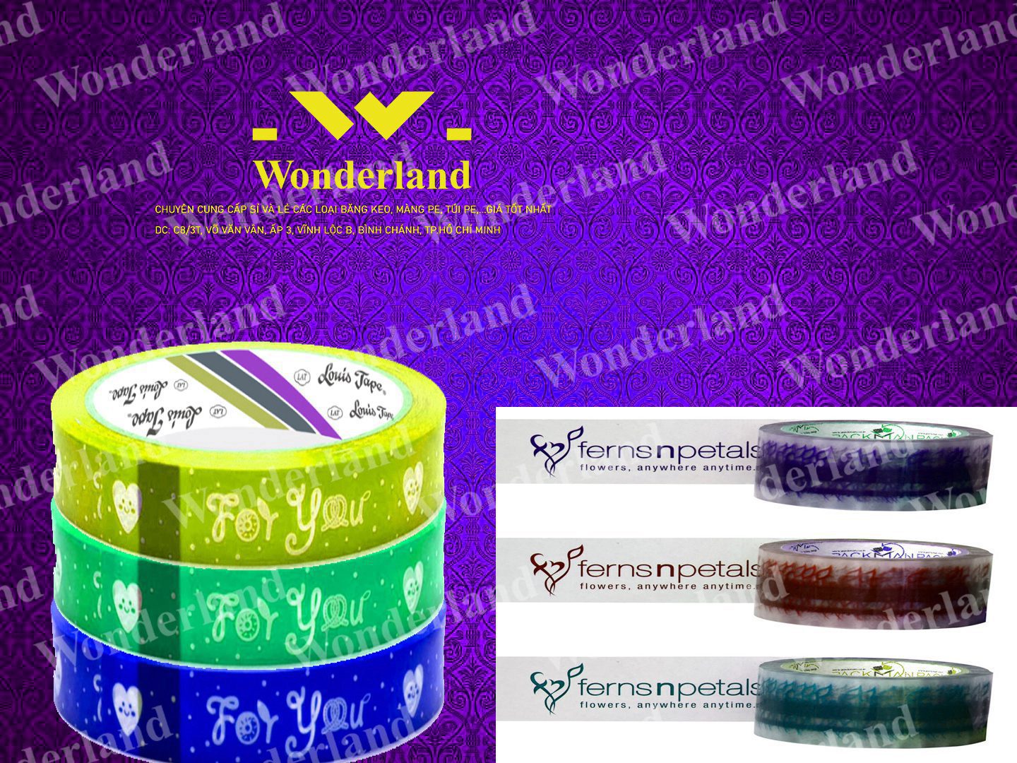 BĂNG KEO IN SIZE 24MM WONDERLAND CHẤT LƯỢNG TỐT