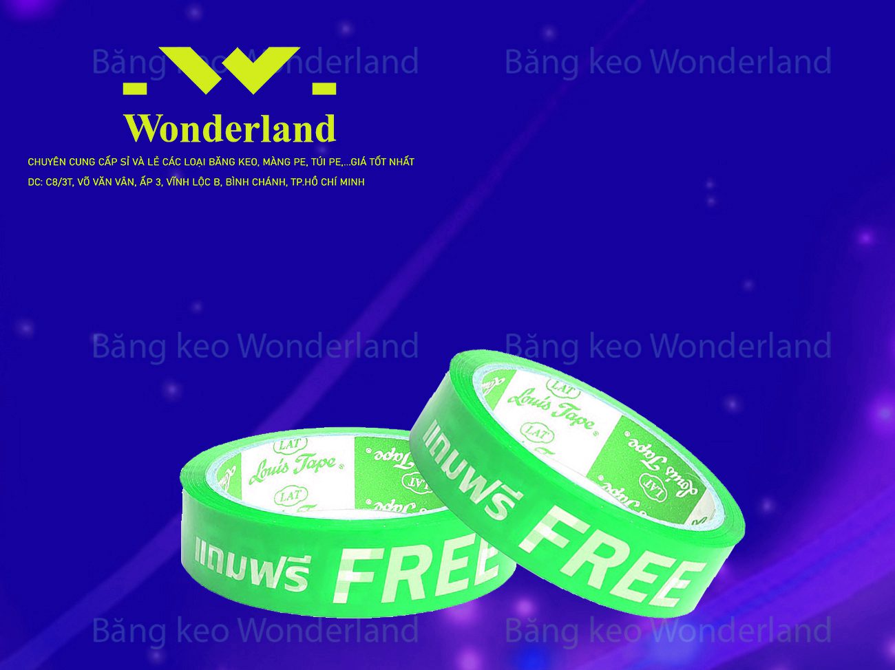 BĂNG KEO IN SIZE 25MM WONDERLAND CHẤT LƯỢNG TỐT NHẤT