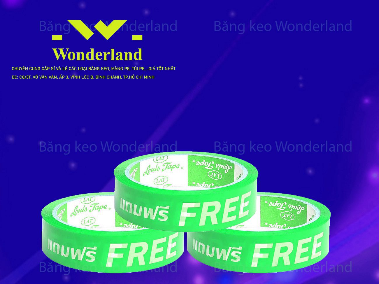 BĂNG KEO IN SIZE 25MM WONDERLAND GIÁ TỐT