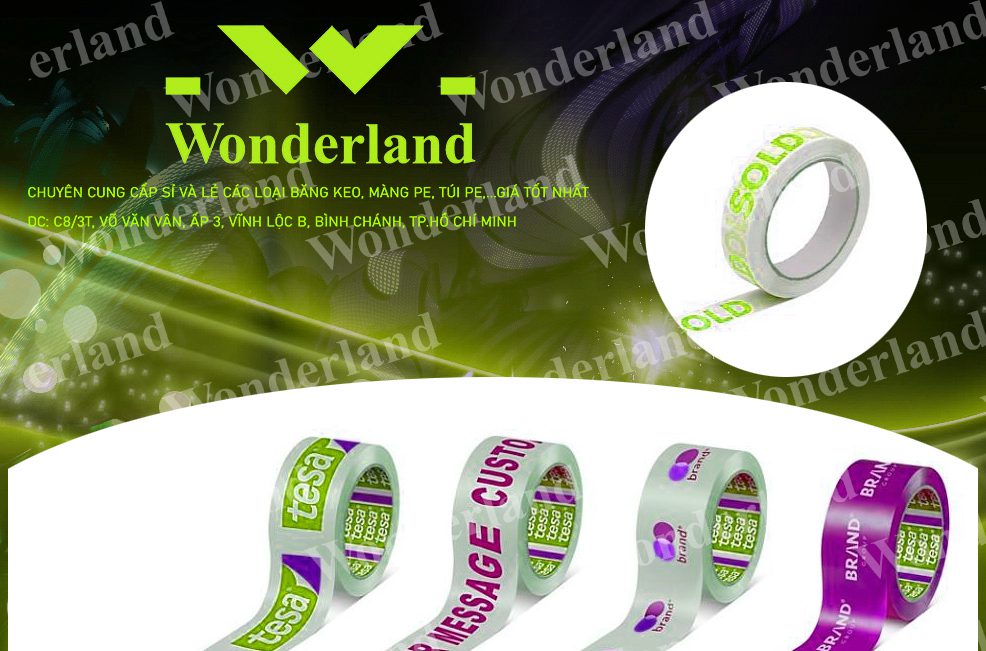 BĂNG KEO IN SIZE 26MM WONDERLAND CHẤT LƯỢNG TỐT