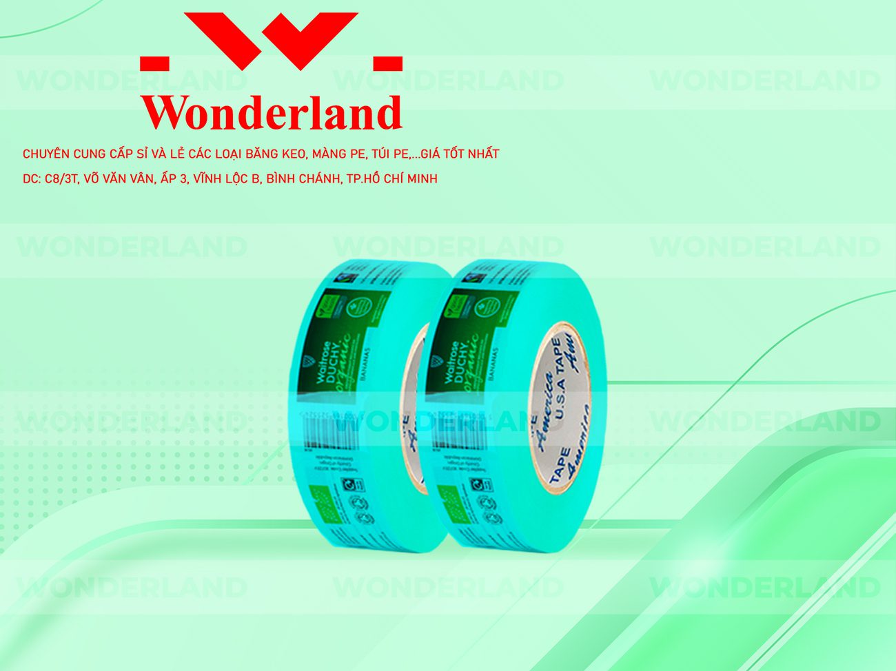 BĂNG KEO IN SIZE 27MM WONDERLAND CHẤT LƯỢNG