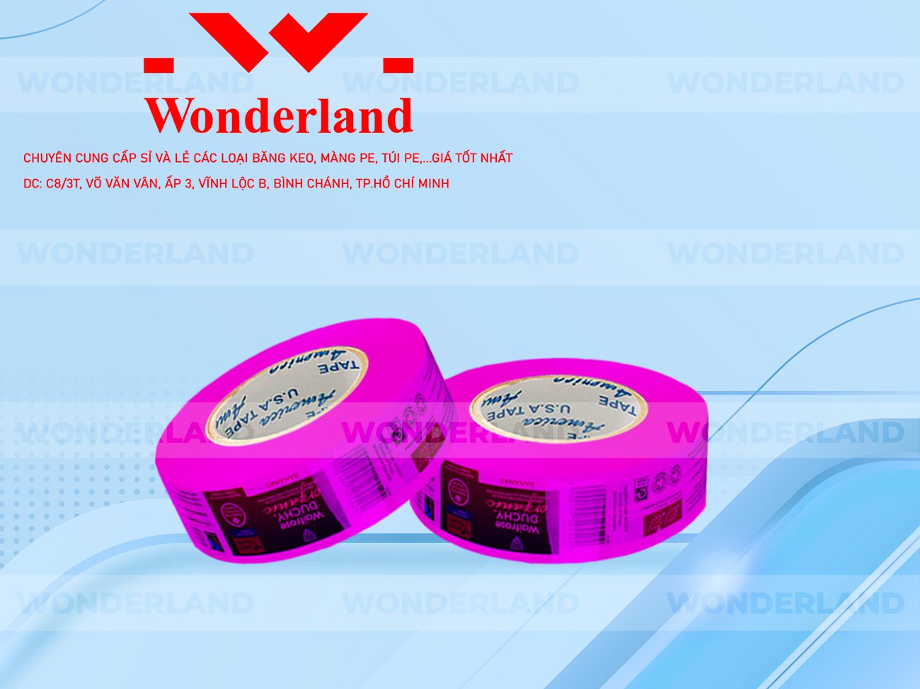 BĂNG KEO IN SIZE 29MM WONDERLAND CHẤT LƯỢNG