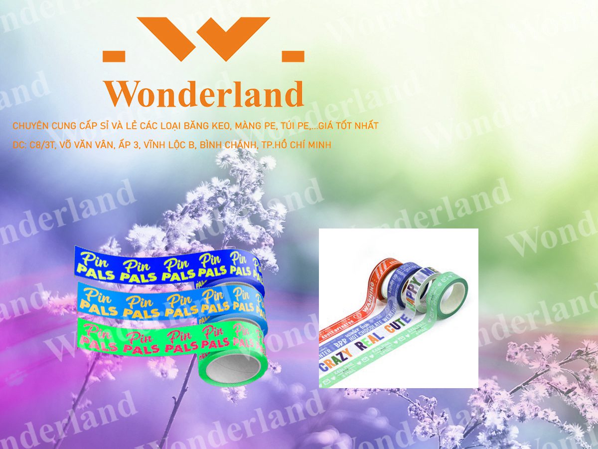 BĂNG KEO IN SIZE 30MM WONDERLAND CHẤT LƯỢNG CAO