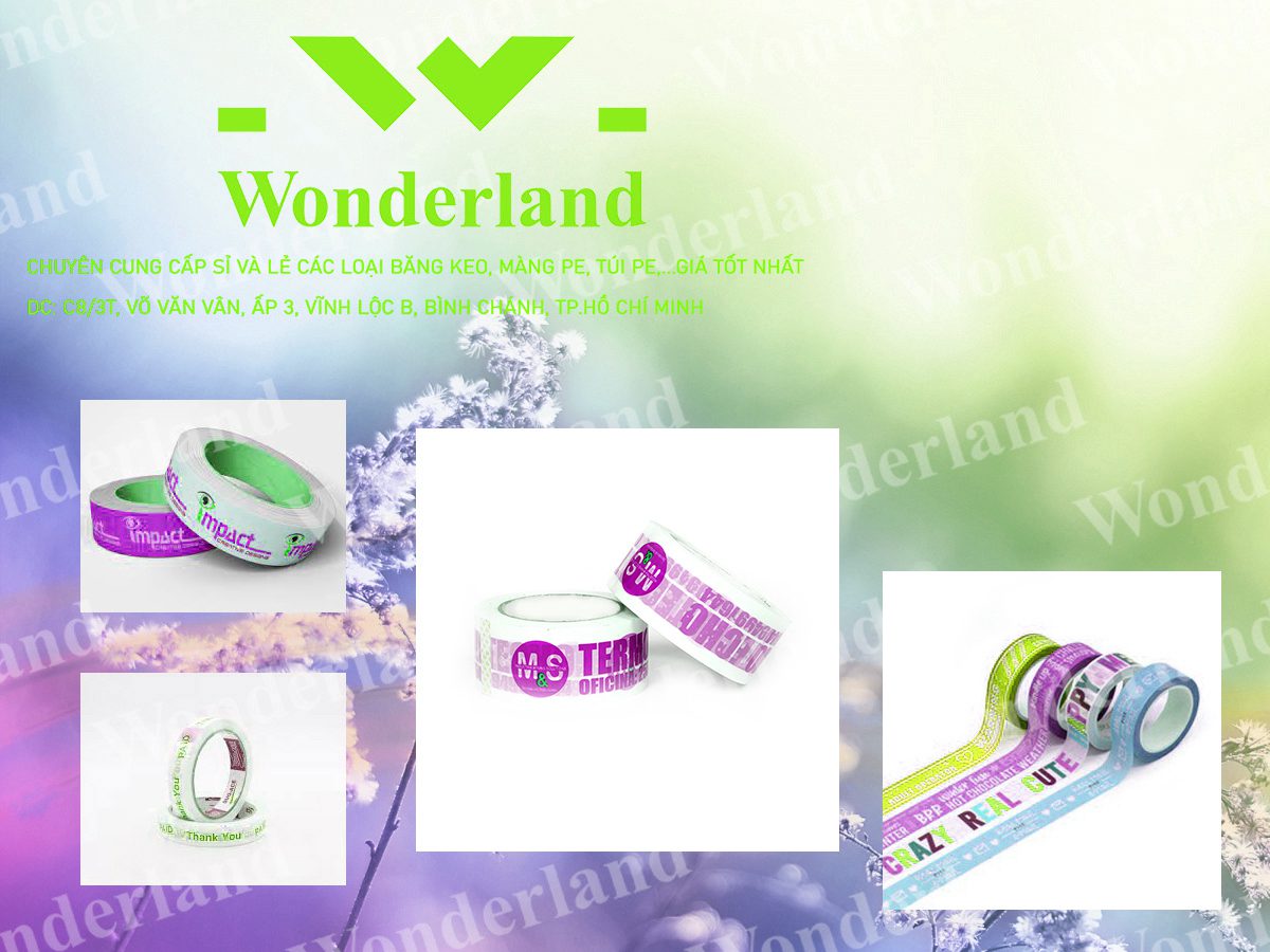BĂNG KEO IN SIZE 30MM WONDERLAND GIÁ RẺ NHẤT
