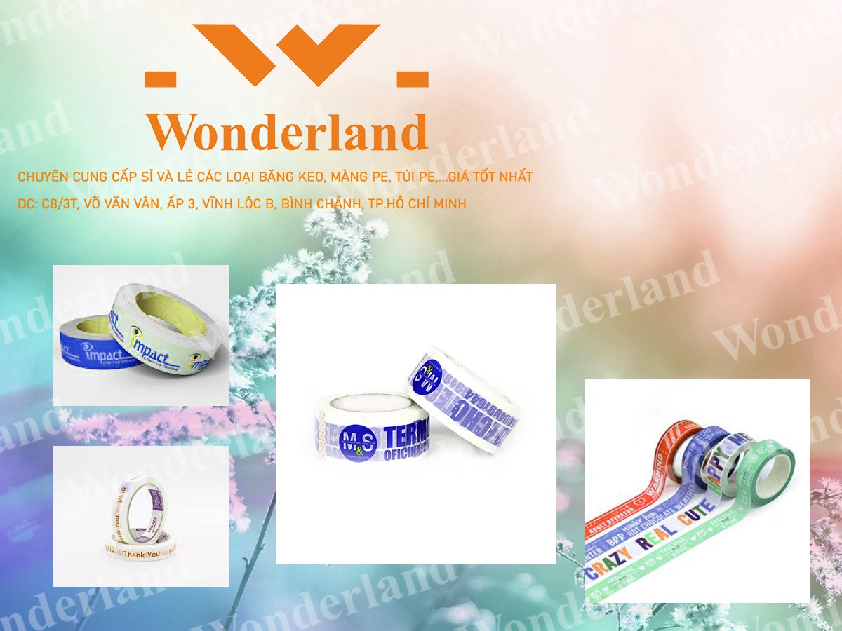 BĂNG KEO IN SIZE 30MM WONDERLAND GIÁ SỈ TỐT NHẤT