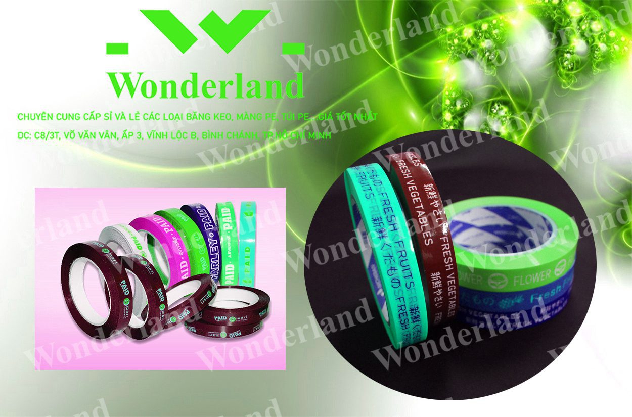 BĂNG KEO IN SIZE 34MM WONDERLAND GIÁ TỐT