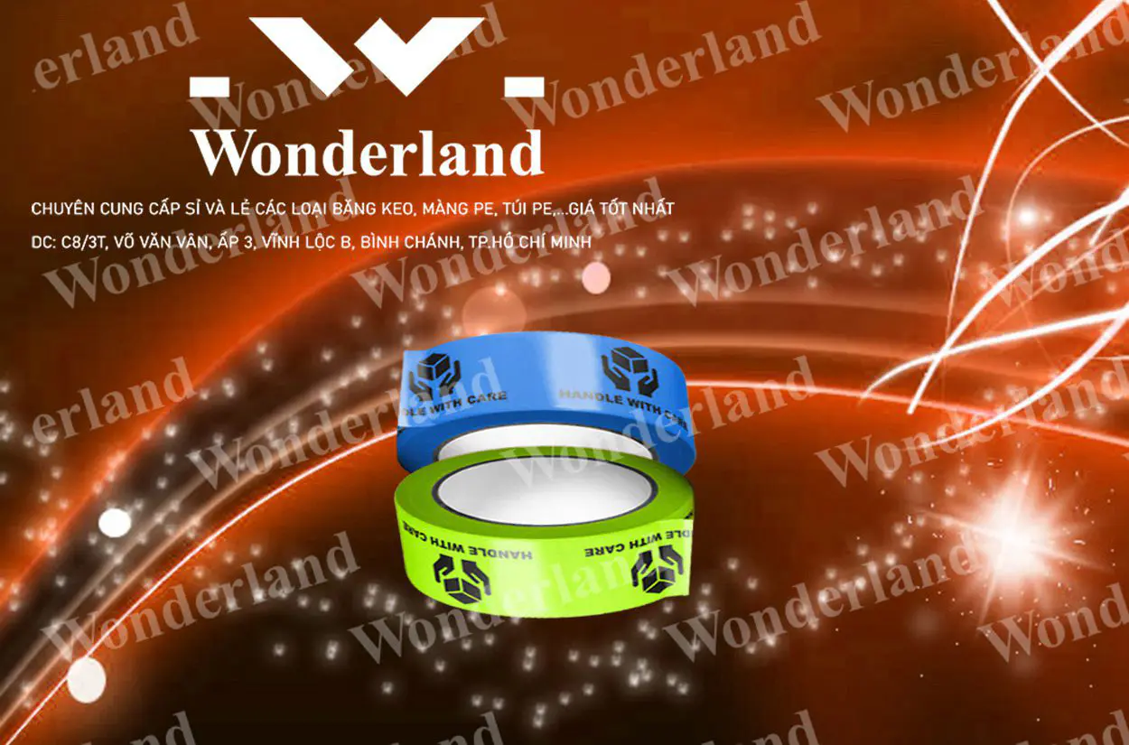 BĂNG KEO IN SIZE 36MM WONDERLAND CHẤT LƯỢNG TỐT