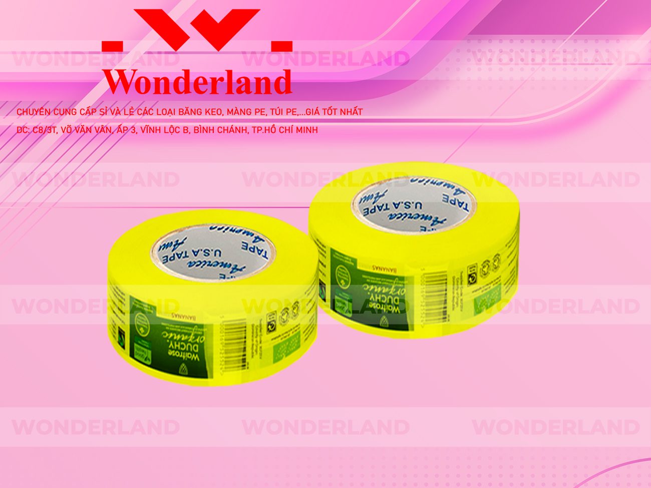 BĂNG KEO IN SIZE 37MM WONDERLAND CHẤT LƯỢNG