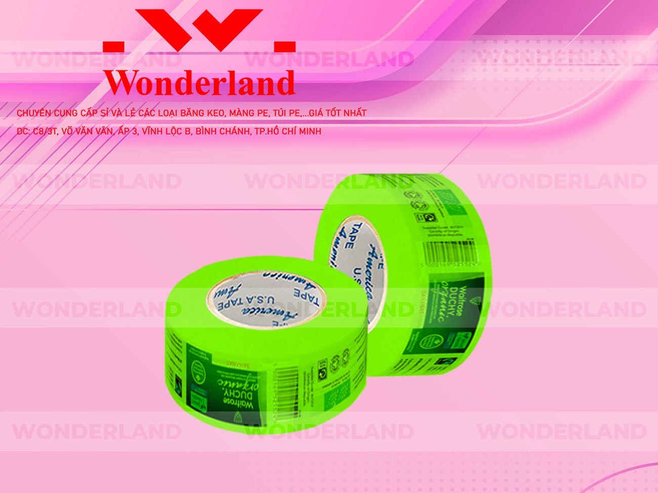 BĂNG KEO IN SIZE 39MM WONDERLAND CHẤT LƯỢNG