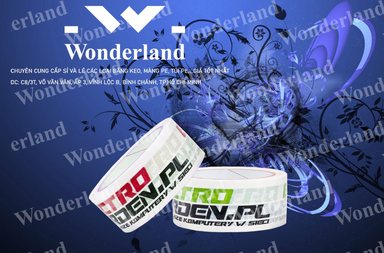 BĂNG KEO IN SIZE 40MM WONDERLAND CHẤT LƯỢNG CAO