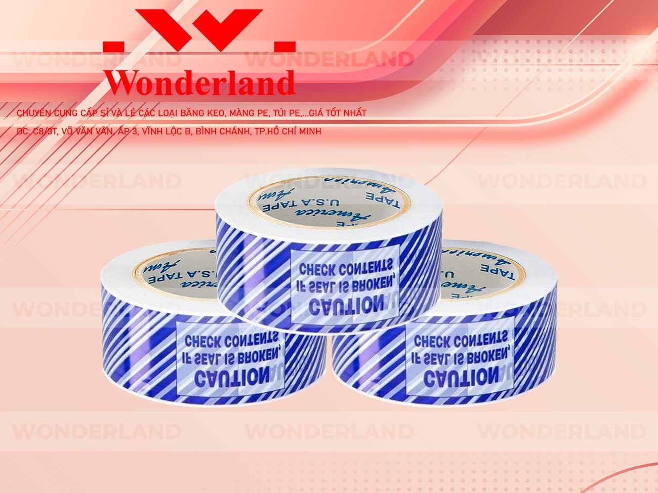 BĂNG KEO IN SIZE 41MM WONDERLAND CHẤT LƯỢNG