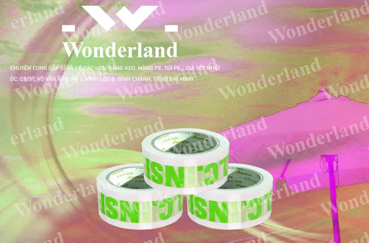 BĂNG KEO IN SIZE 43MM WONDERLAND CHẤT LƯỢNG TỐT NHẤT