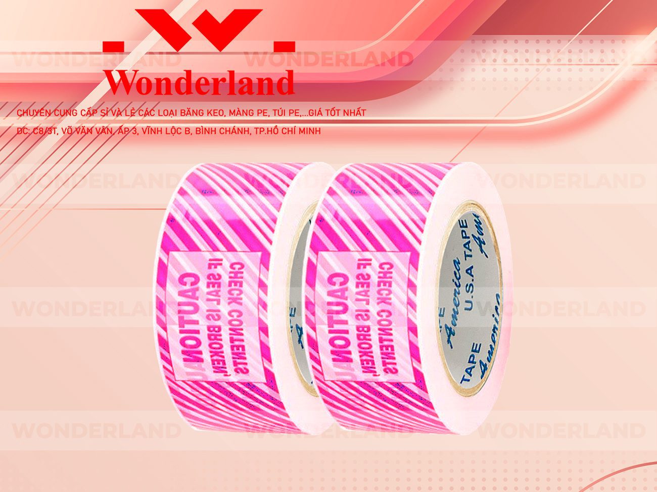 BĂNG KEO IN SIZE 43MM WONDERLAND CHẤT LƯỢNG