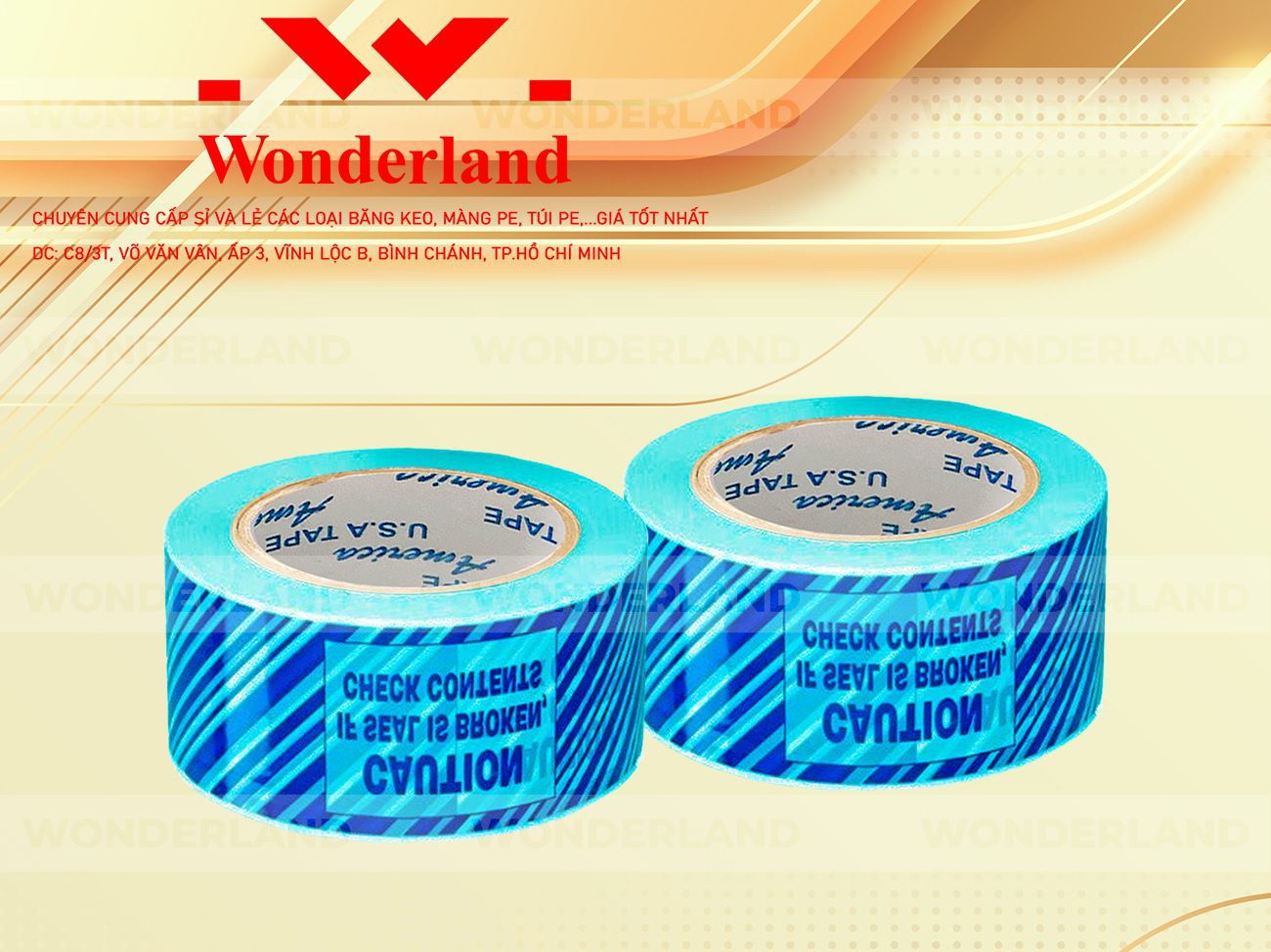 BĂNG KEO IN SIZE 45MM WONDERLAND CHẤT LƯỢNG