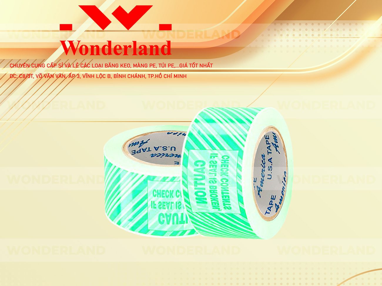 BĂNG KEO IN SIZE 47MM WONDERLAND CHẤT LƯỢNG