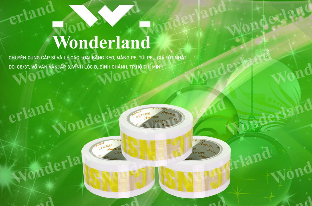 BĂNG KEO IN SIZE 47MM WONDERLAND CHẤT LƯỢNG CAO