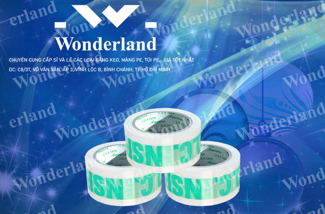 BĂNG KEO IN SIZE 47MM WONDERLAND CHẤT LƯỢNG TỐT NHẤT