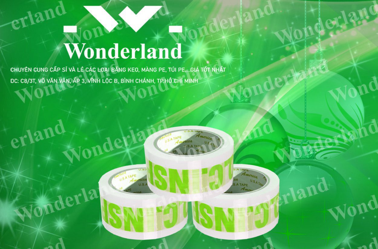 BĂNG KEO IN SIZE 47MM WONDERLAND CHẤT LƯỢNG