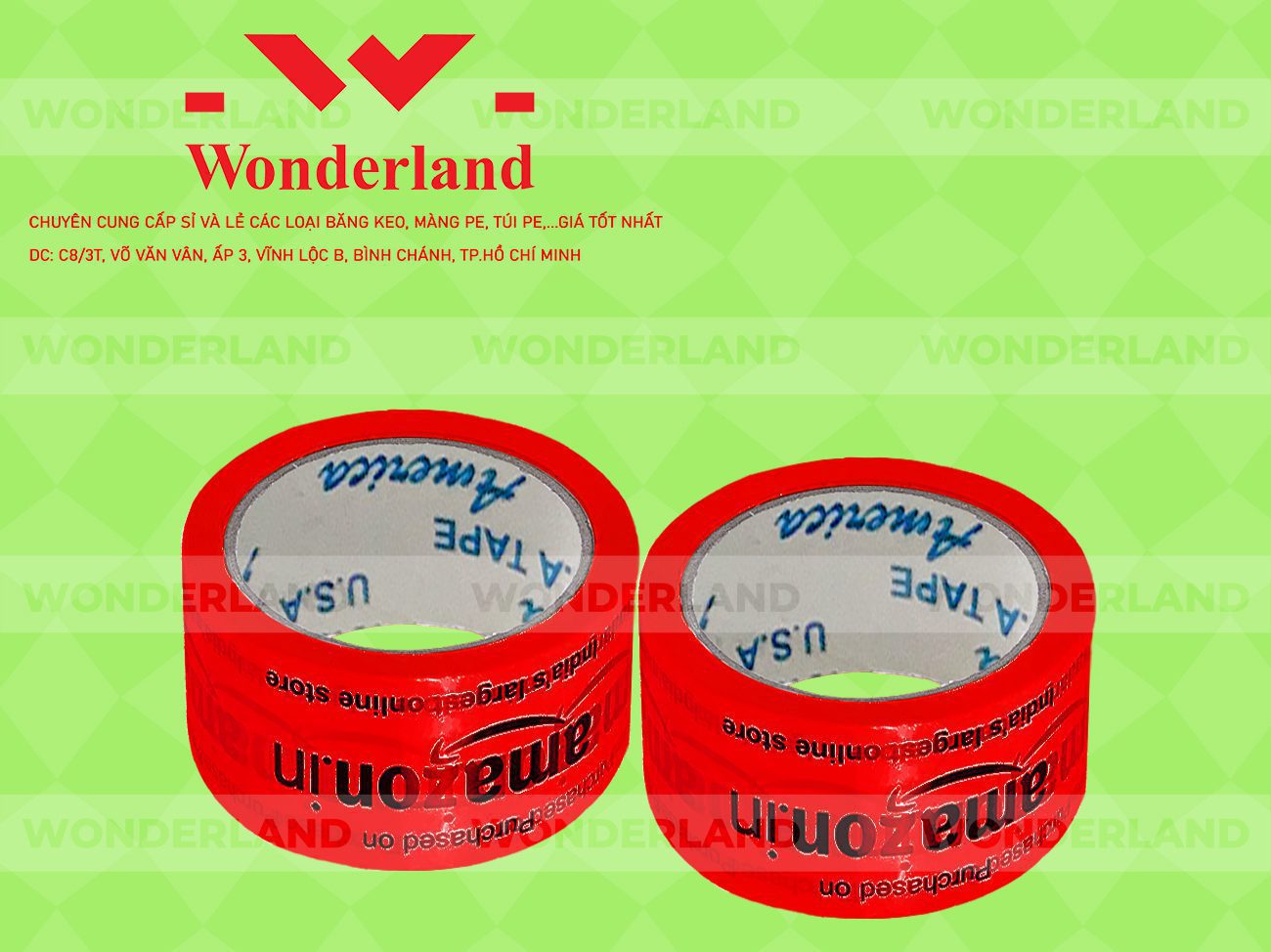 BĂNG KEO IN SIZE 49MM WONDERLAND CHẤT LƯỢNG