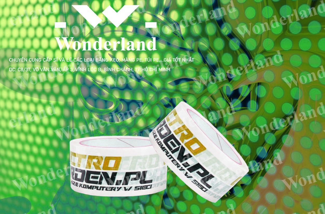 BĂNG KEO IN SIZE 49MM WONDERLAND CHẤT LƯỢNG CAO
