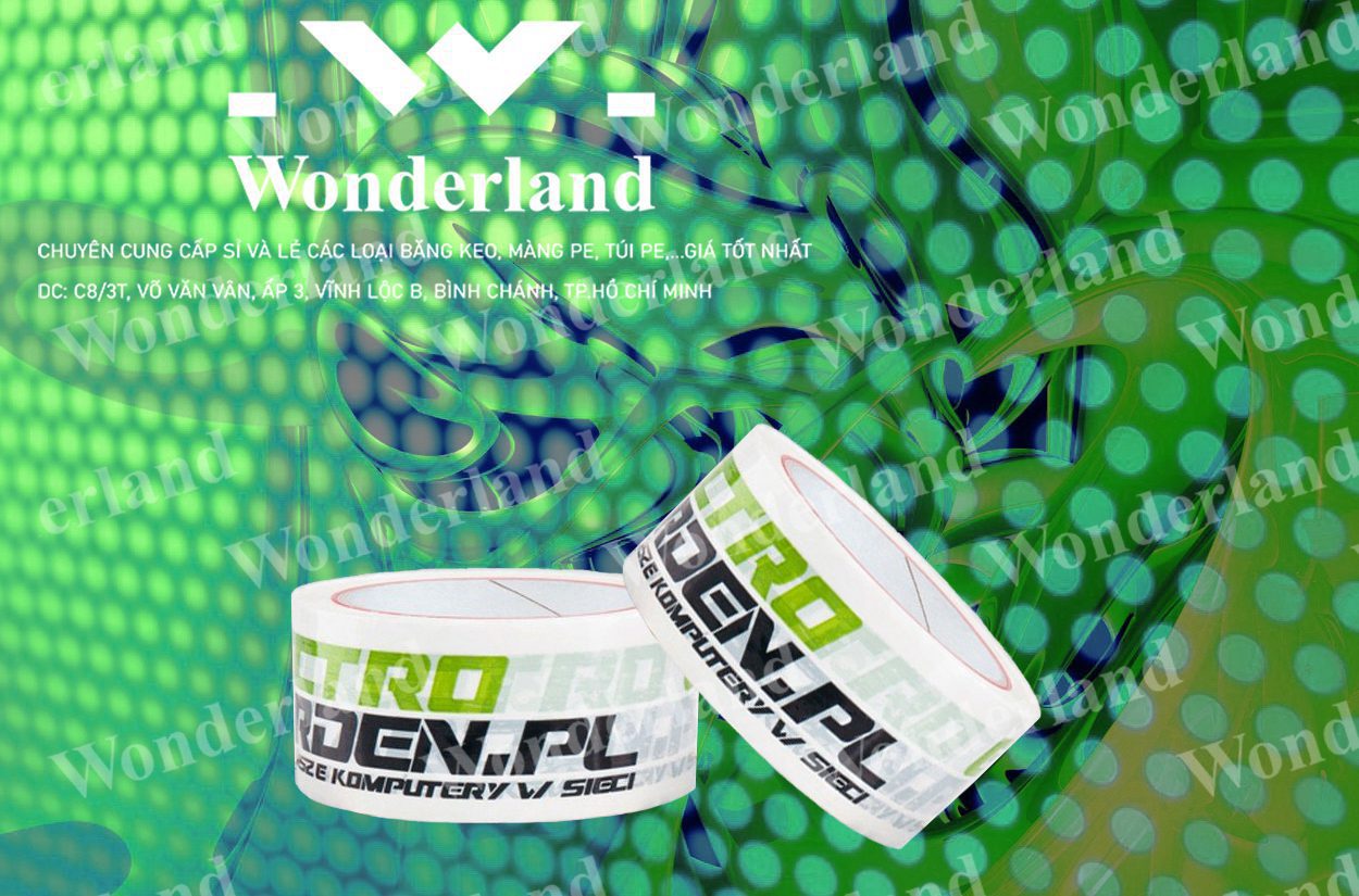 BĂNG KEO IN SIZE 49MM WONDERLAND CHẤT LƯỢNG