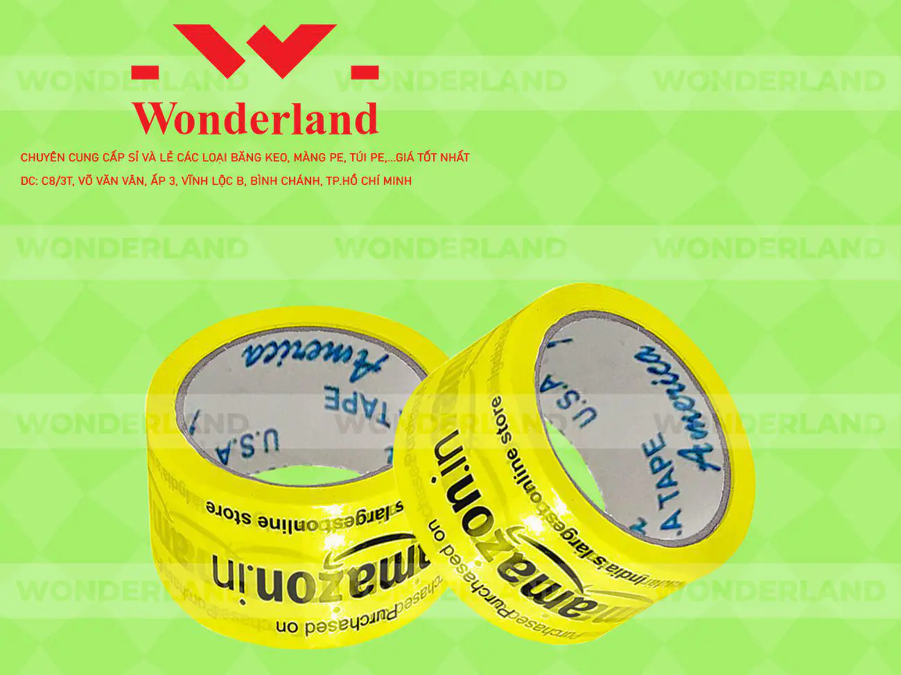 BĂNG KEO IN SIZE 51MM WONDERLAND CHẤT LƯỢNG
