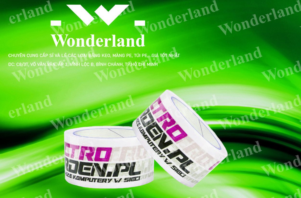 BĂNG KEO IN SIZE 51MM WONDERLAND CHẤT LƯỢNG CAO
