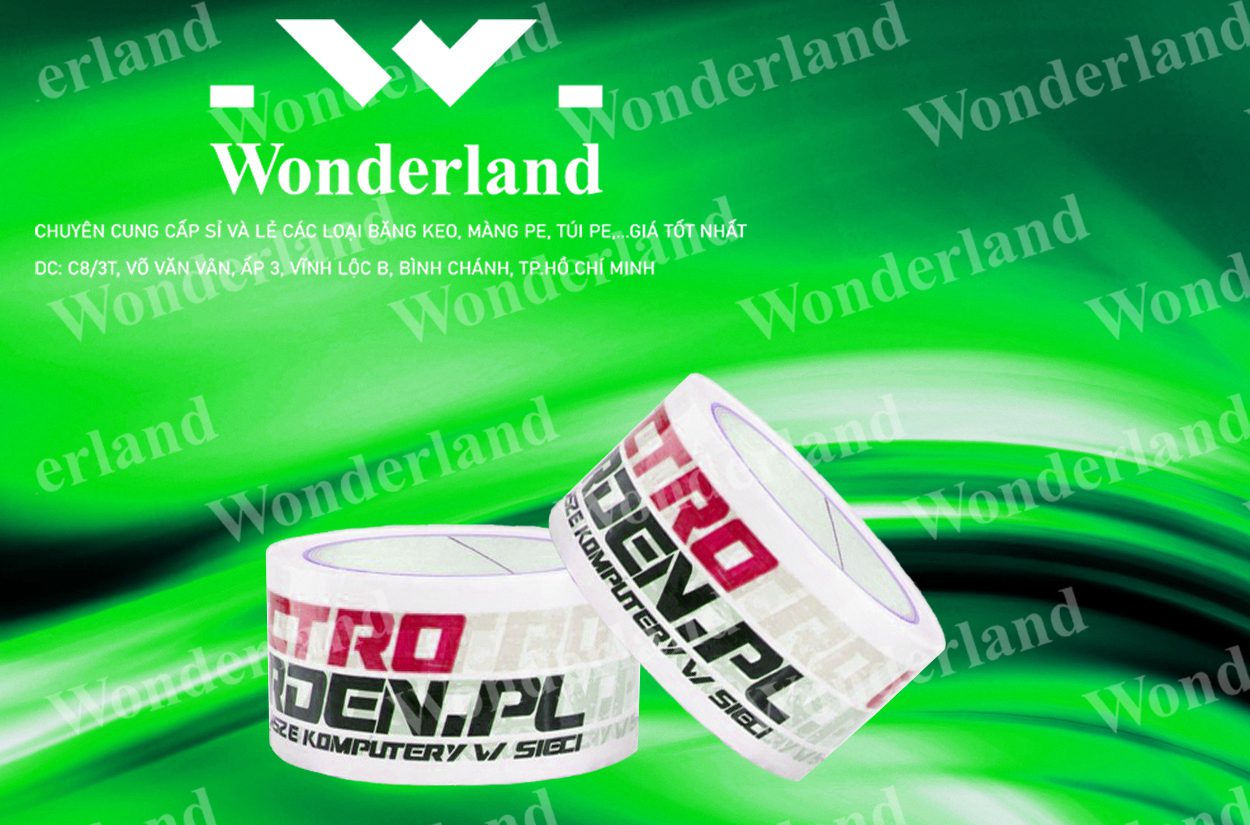 BĂNG KEO IN SIZE 51MM WONDERLAND CHẤT LƯỢNG
