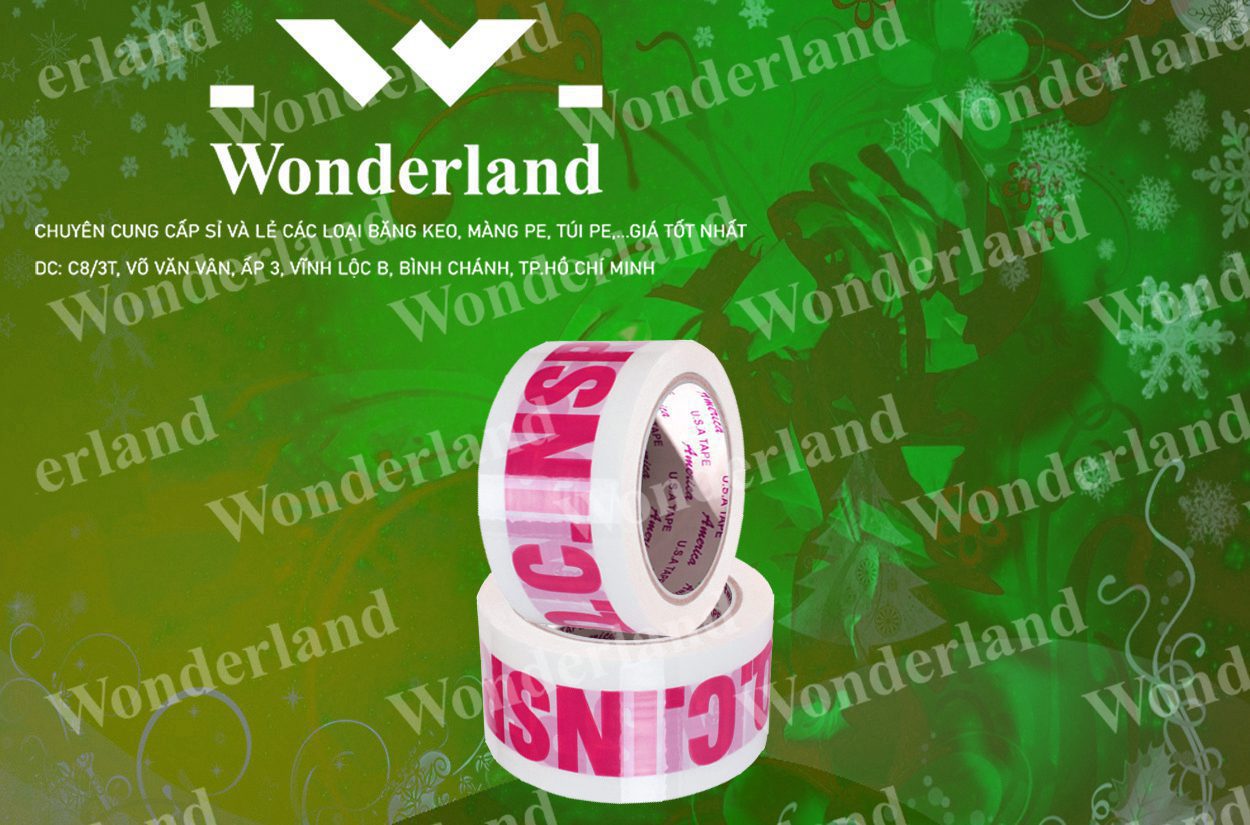 BĂNG KEO IN SIZE 53MM WONDERLAND CHẤT LƯỢNG TỐT NHẤT