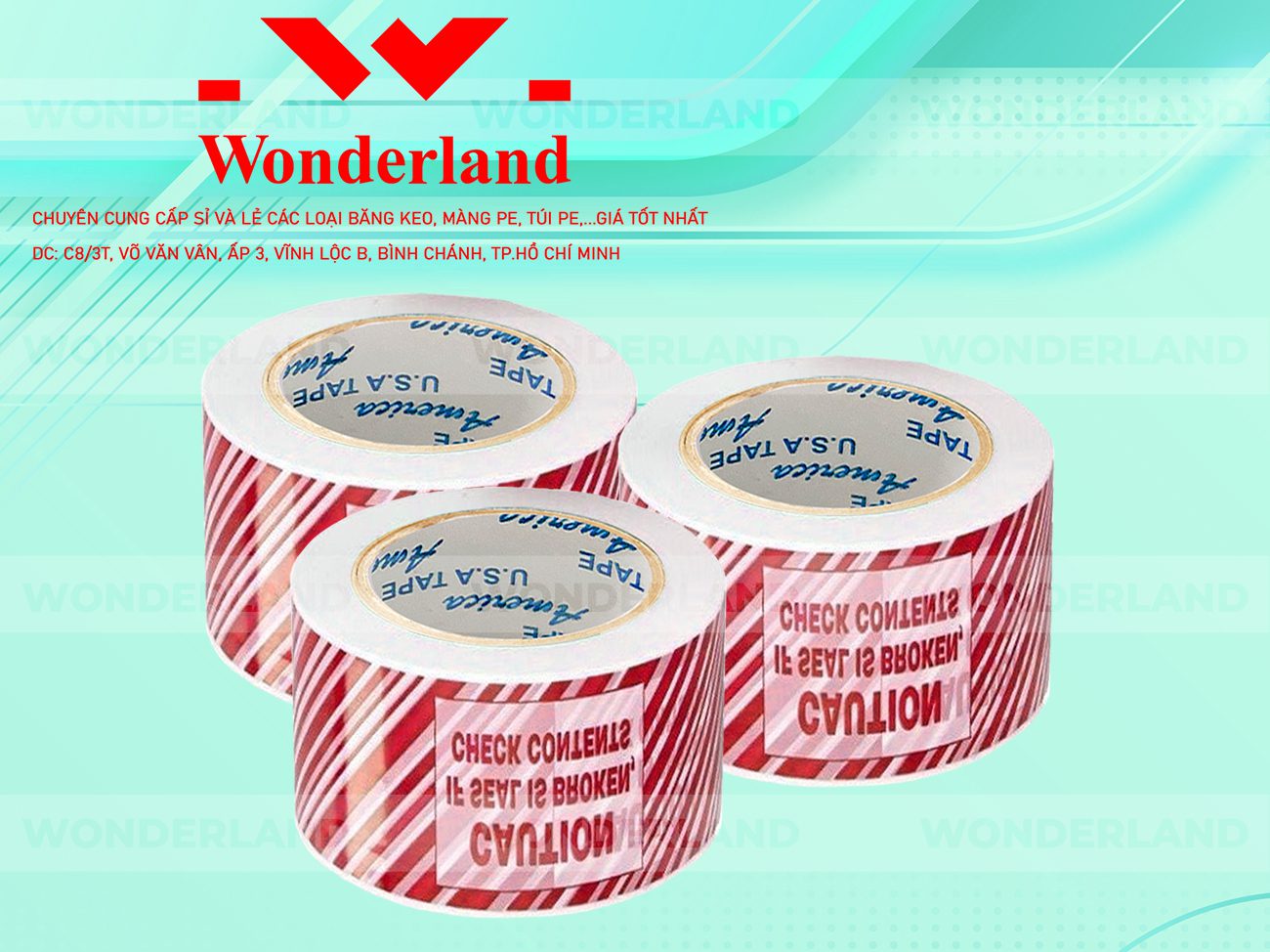BĂNG KEO IN SIZE 53MM WONDERLAND CHẤT LƯỢNG