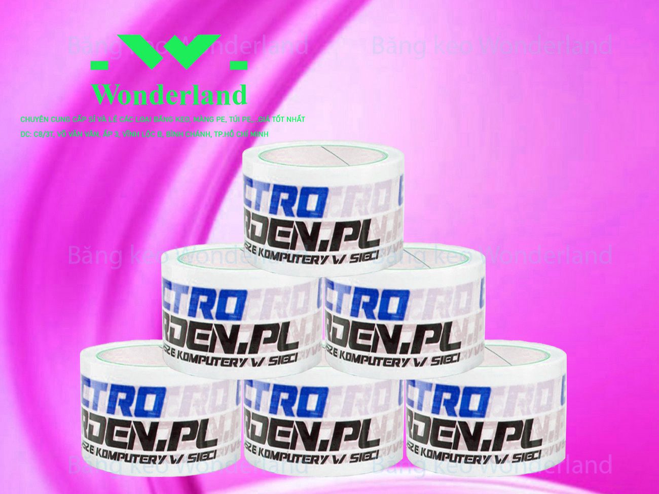 BĂNG KEO IN SIZE 57MM WONDERLAND GIÁ TỐT