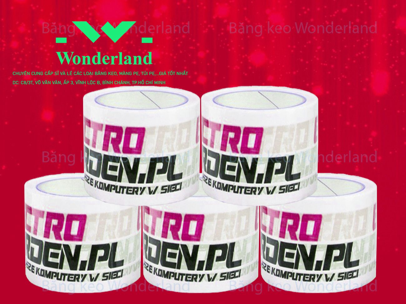 BĂNG KEO IN SIZE 61MM WONDERLAND GIÁ TỐT
